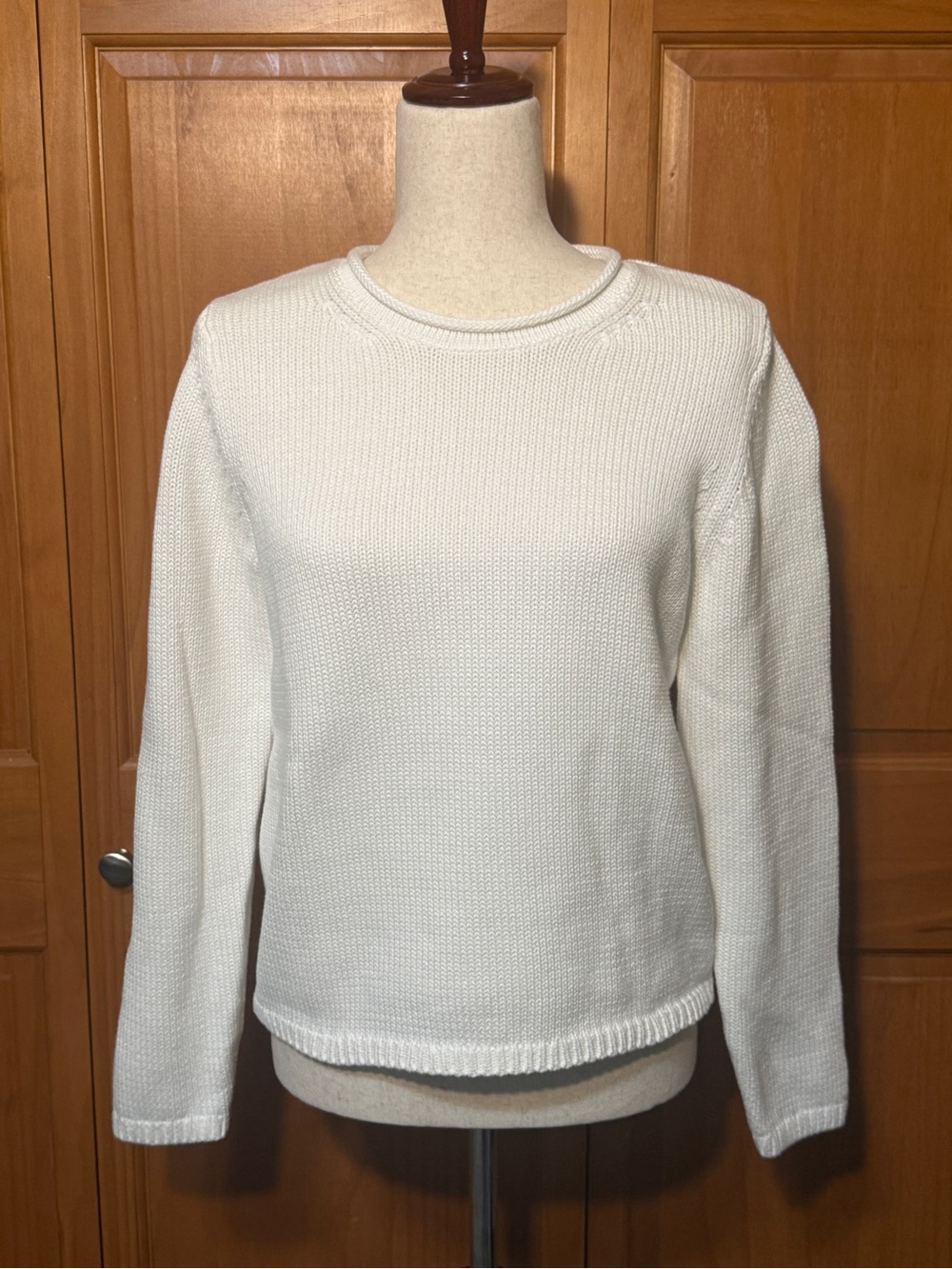 Gap Rollneck Cotton Crew Sweater in Off White